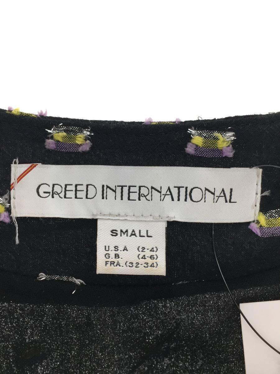 Greed International(GREED)◆半袖ワンピース/S/コットン/BLK/総柄/6035400036_画像3