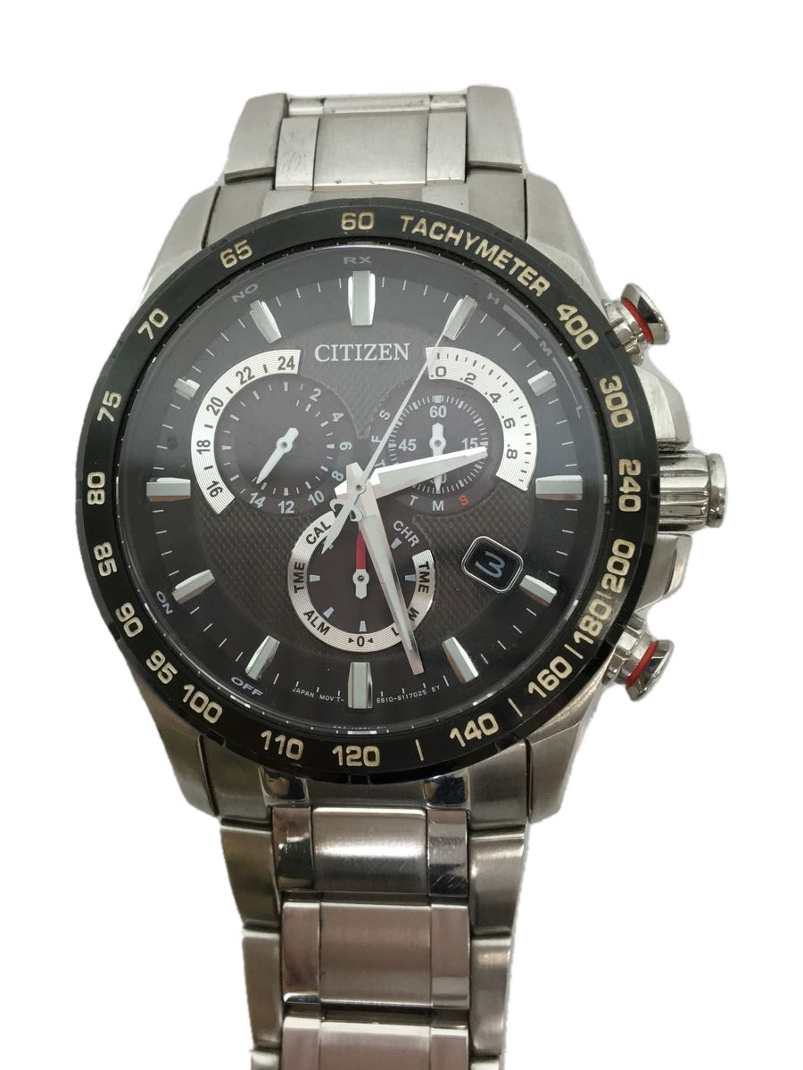 安価 CITIZEN◇クォーツ腕時計/アナログ/ステンレス/BLK/SLV/GN-4W-S