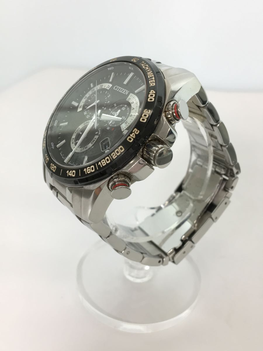 安価 CITIZEN◇クォーツ腕時計/アナログ/ステンレス/BLK/SLV/GN-4W-S