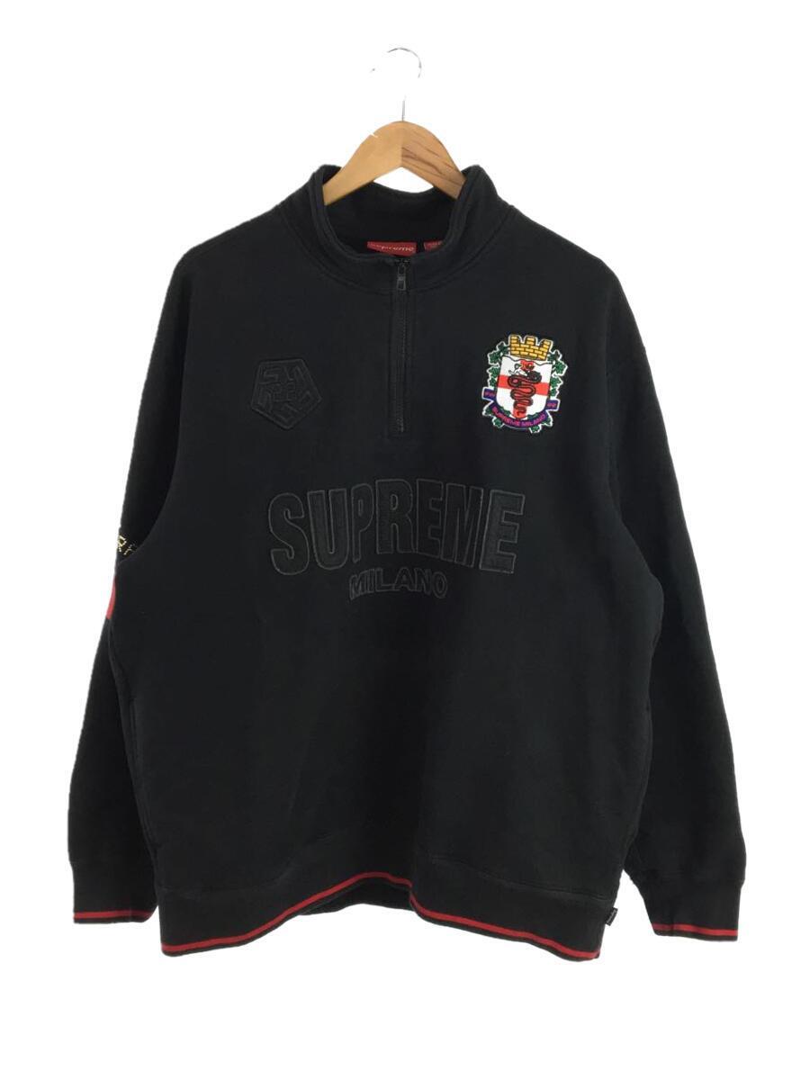 Supreme◆22AW/Milano Half Zip Pullover/スウェット/L/コットン/BLK