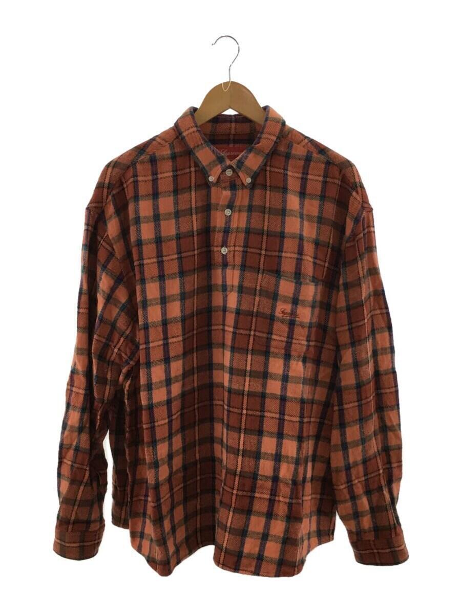 Supreme◆23SS/Pullover Plaid Flannel Shirt/L/コットン/ORN/チェック_画像1