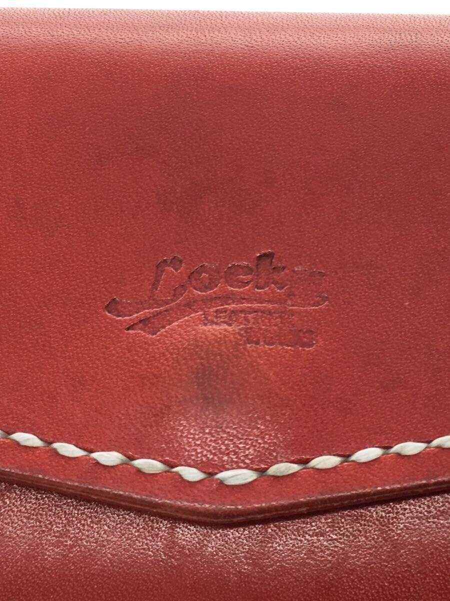 Locky leather works/財布/レザー/RED/無地/メンズ_画像3