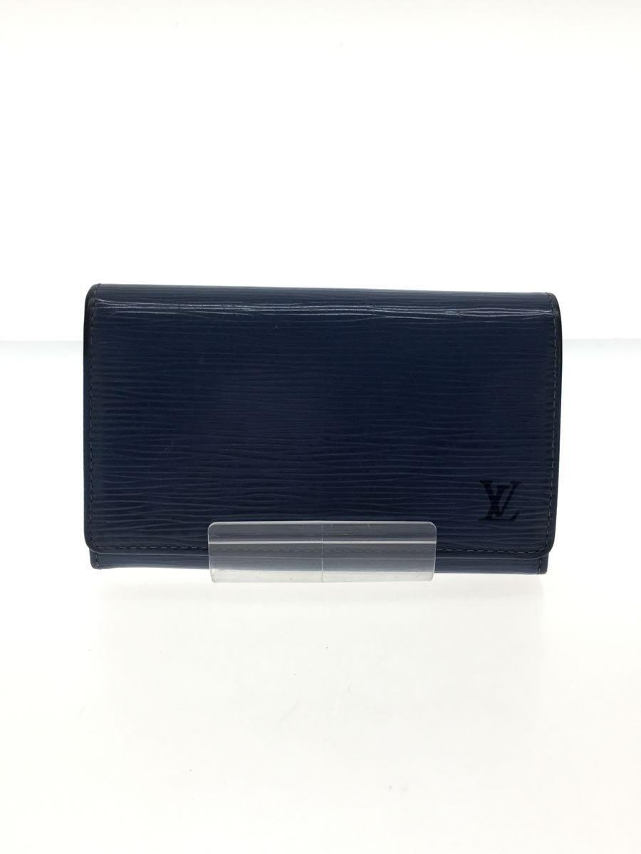 LOUIS VUITTON◆2つ折り財布/レザー/BLU/メンズ/M6350G/ポルトモネピエトレゾール_画像1