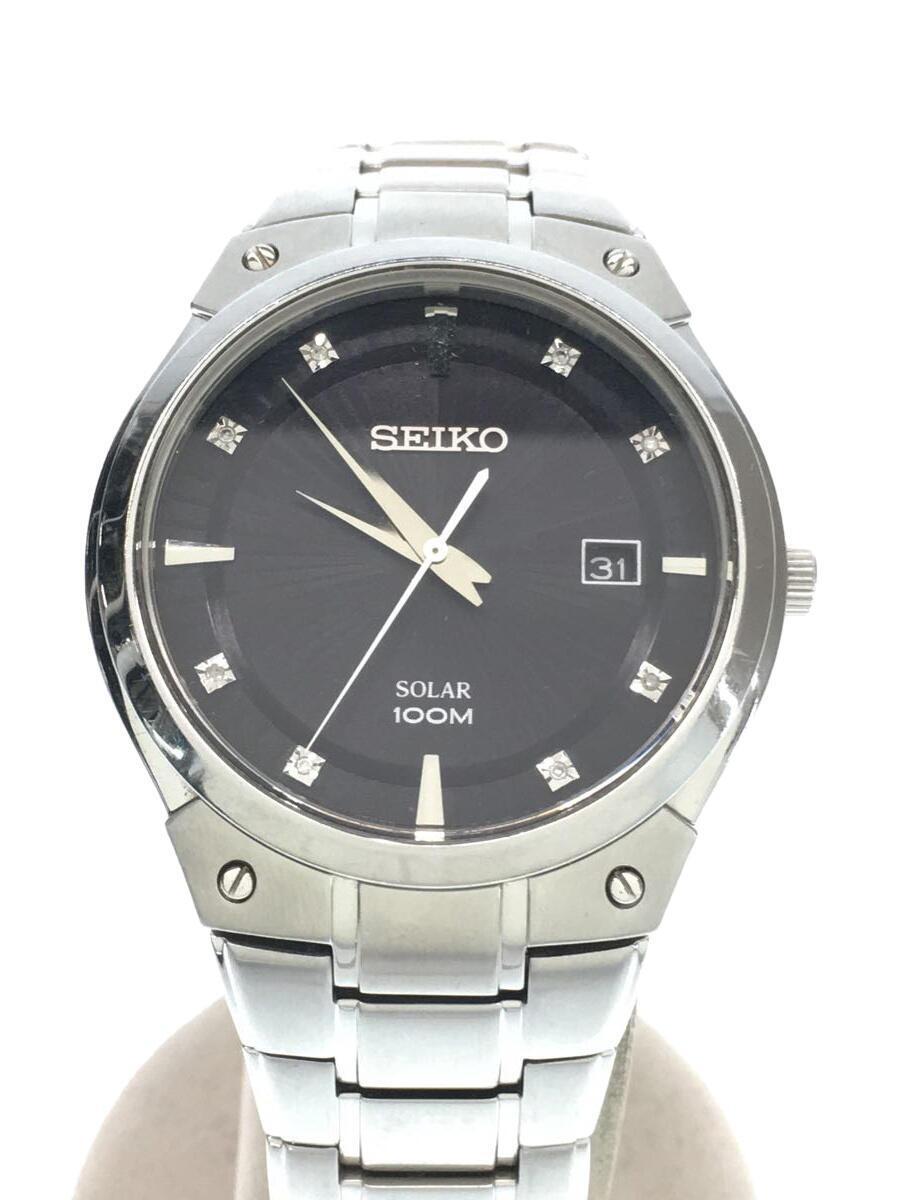 SEIKO◆ソーラー腕時計/アナログ/SLV/V157-0AV0