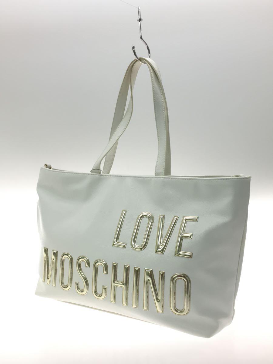 LOVE MOSCHINO◆ハンドバッグ/-/WHT_画像2