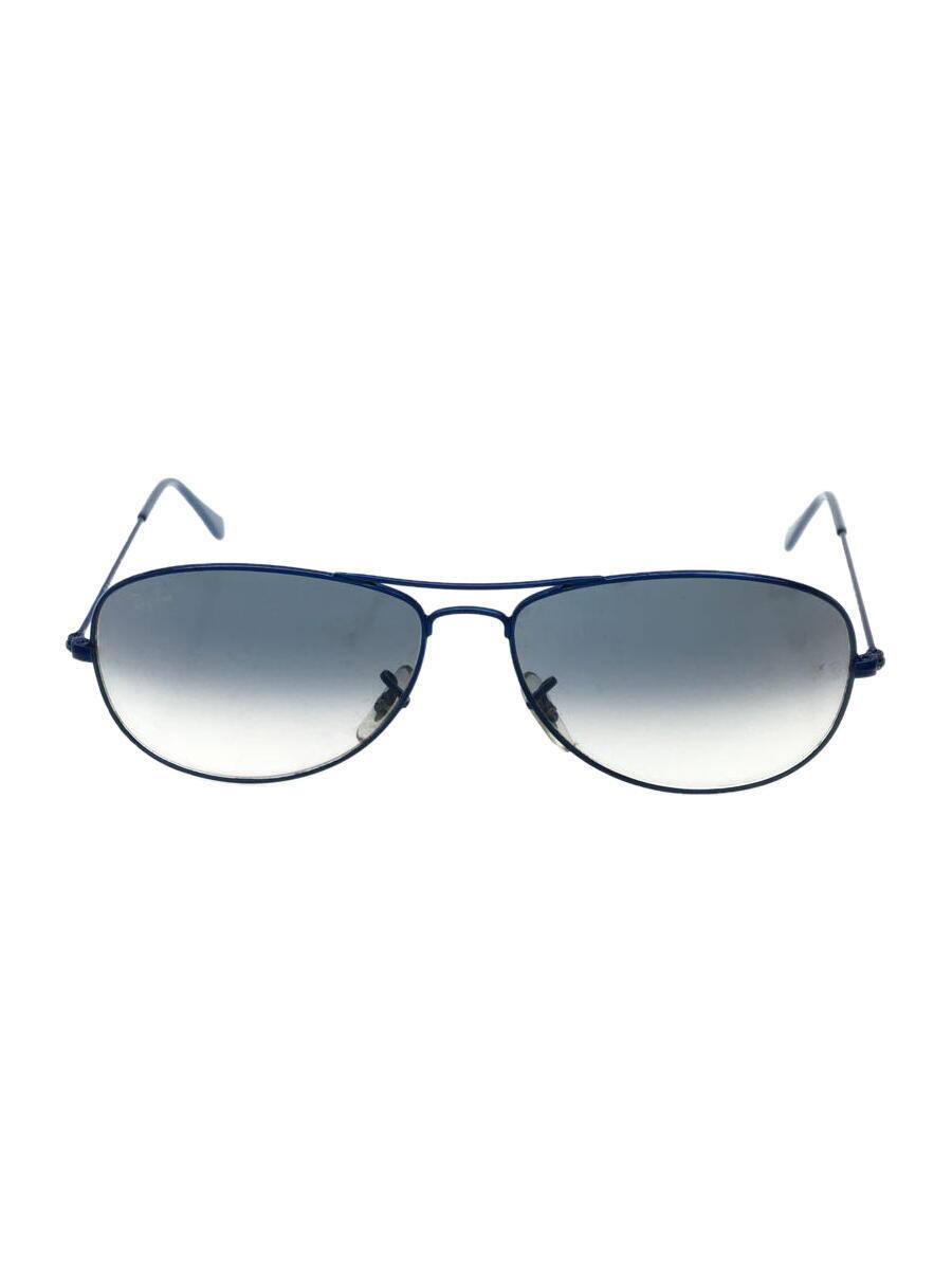 Ray-Ban◆サングラス/ティアドロップ/メタル/BLU/BLK/メンズ/RB3362_画像1