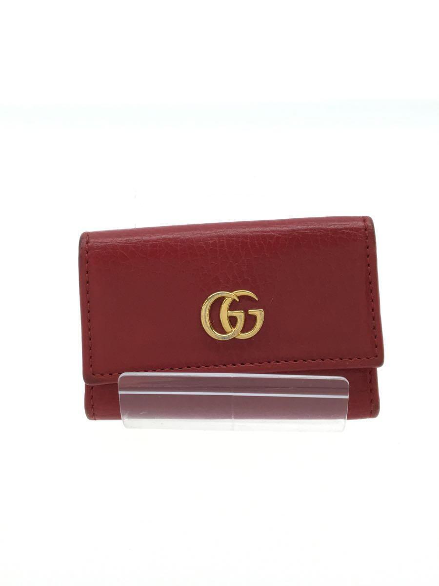 最高級 GUCCI◇キーケース/レザー/RED/レディース キーケース