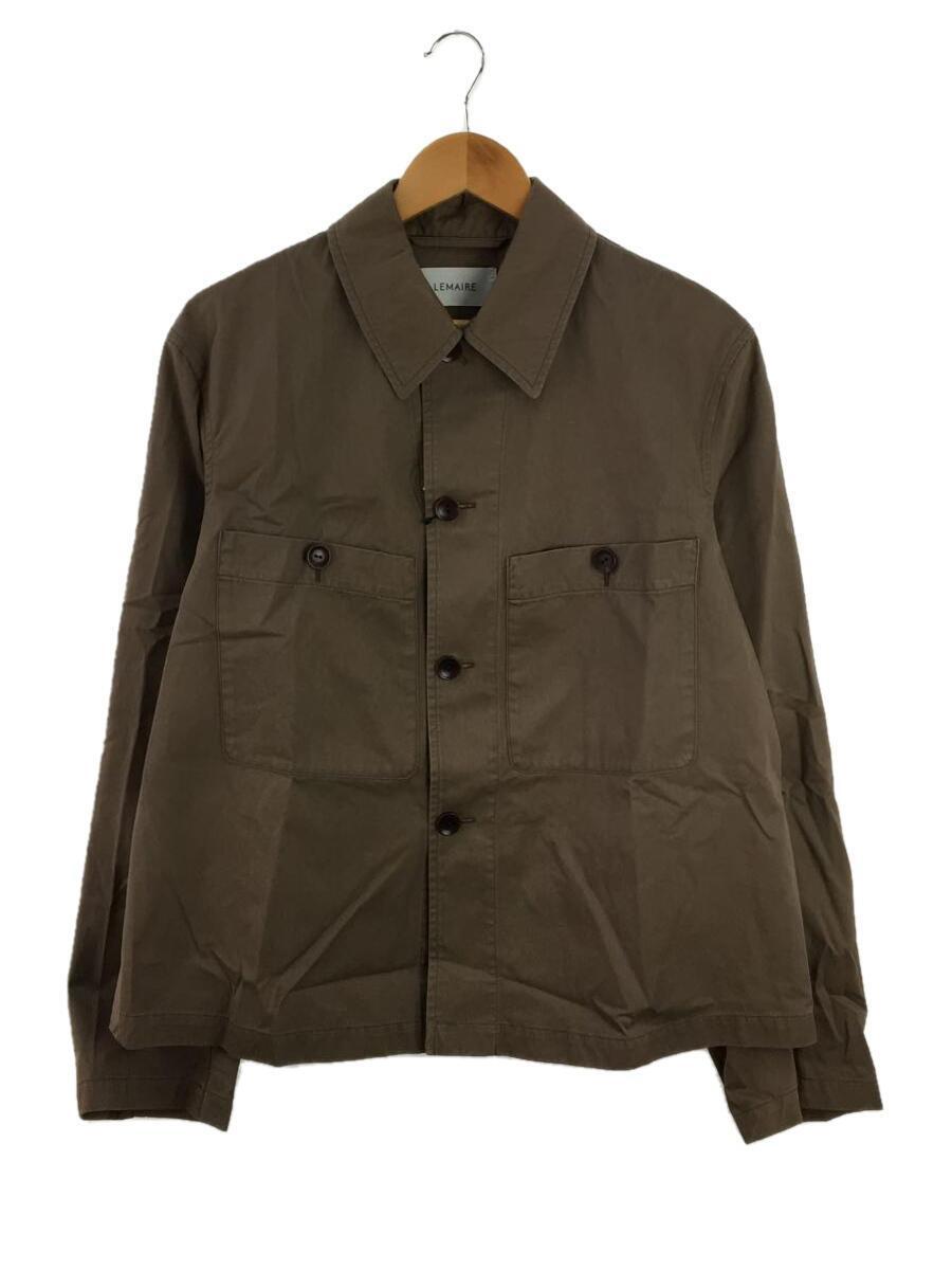 LEMAIRE◆23ss/長袖シャツ/M/コットン/ブラウン/MILITARY OVERSHIRT/フロントポケット/シャツ/