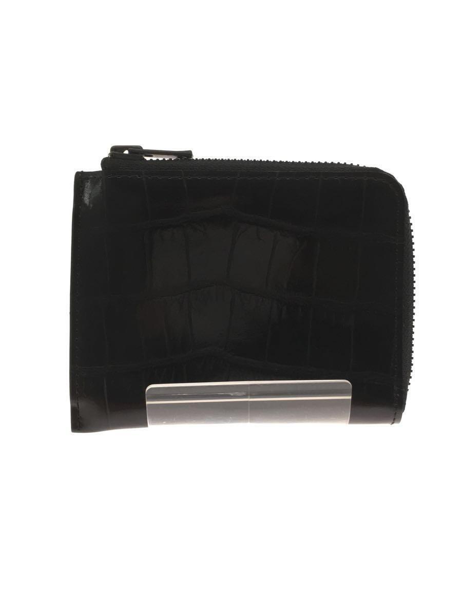 Needles◆23ss/Coin Case-Crocodile Embossed Leather/財布/レザー/BLK/メンズ