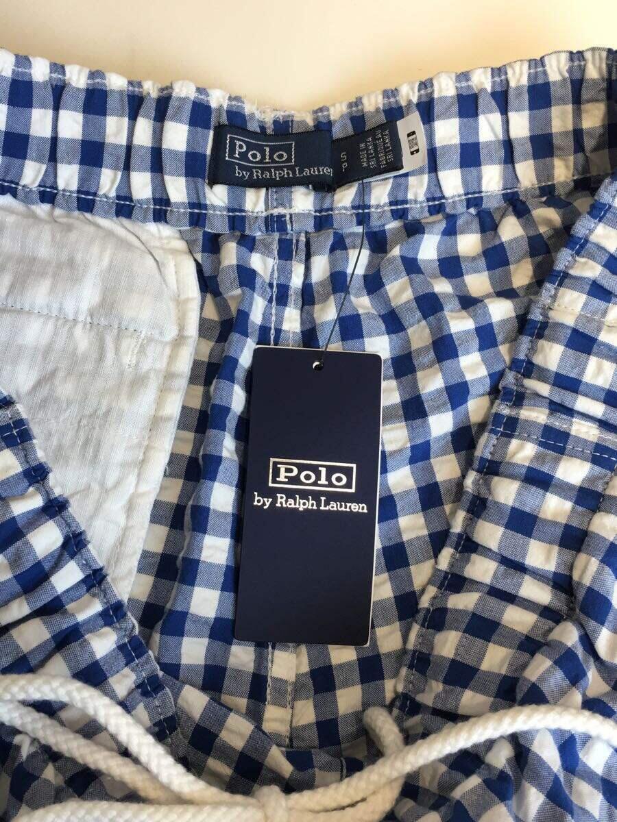 POLO RALPH LAUREN◆ワイドパンツ/S/コットン/BLU/チェック/211890791001_画像3