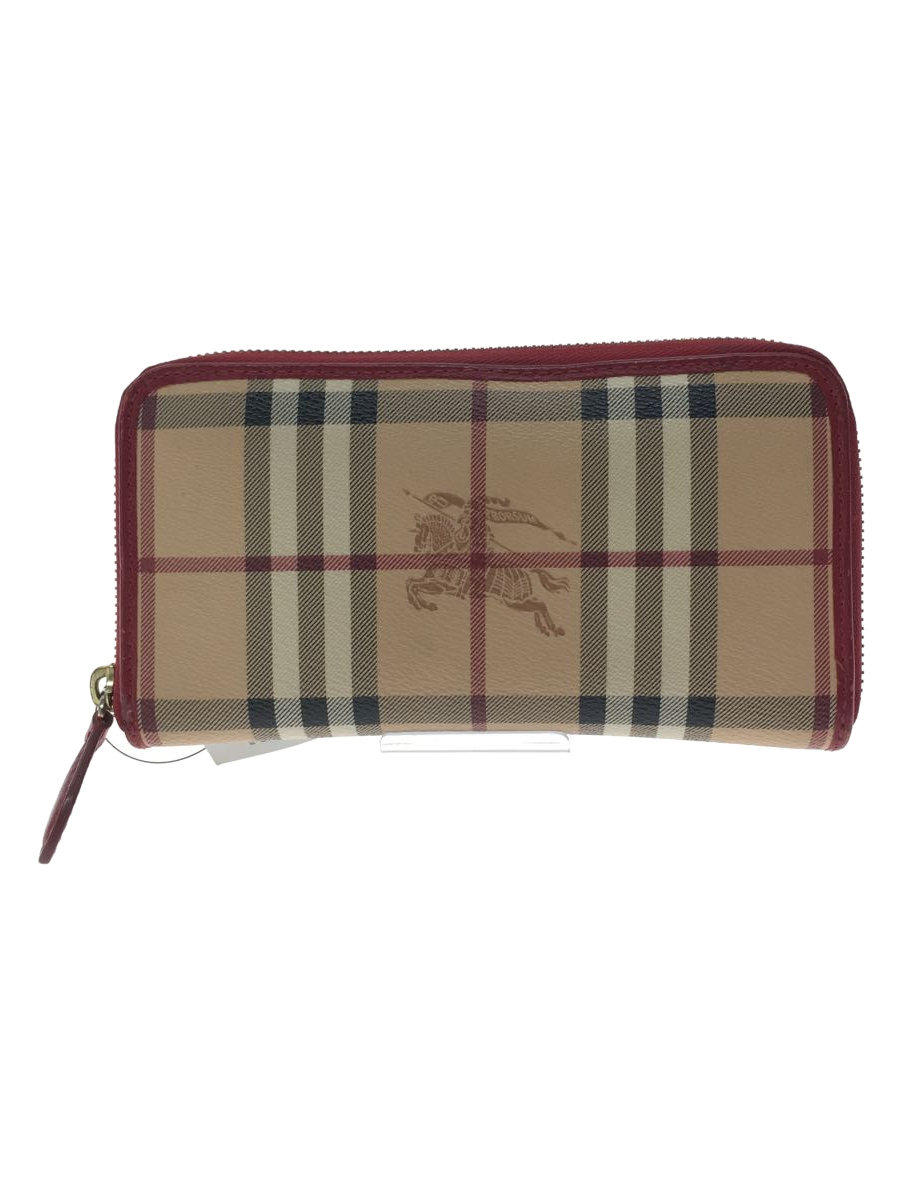 男性に人気! BURBERRY◇長財布/ビニール/ベージュ/チェック