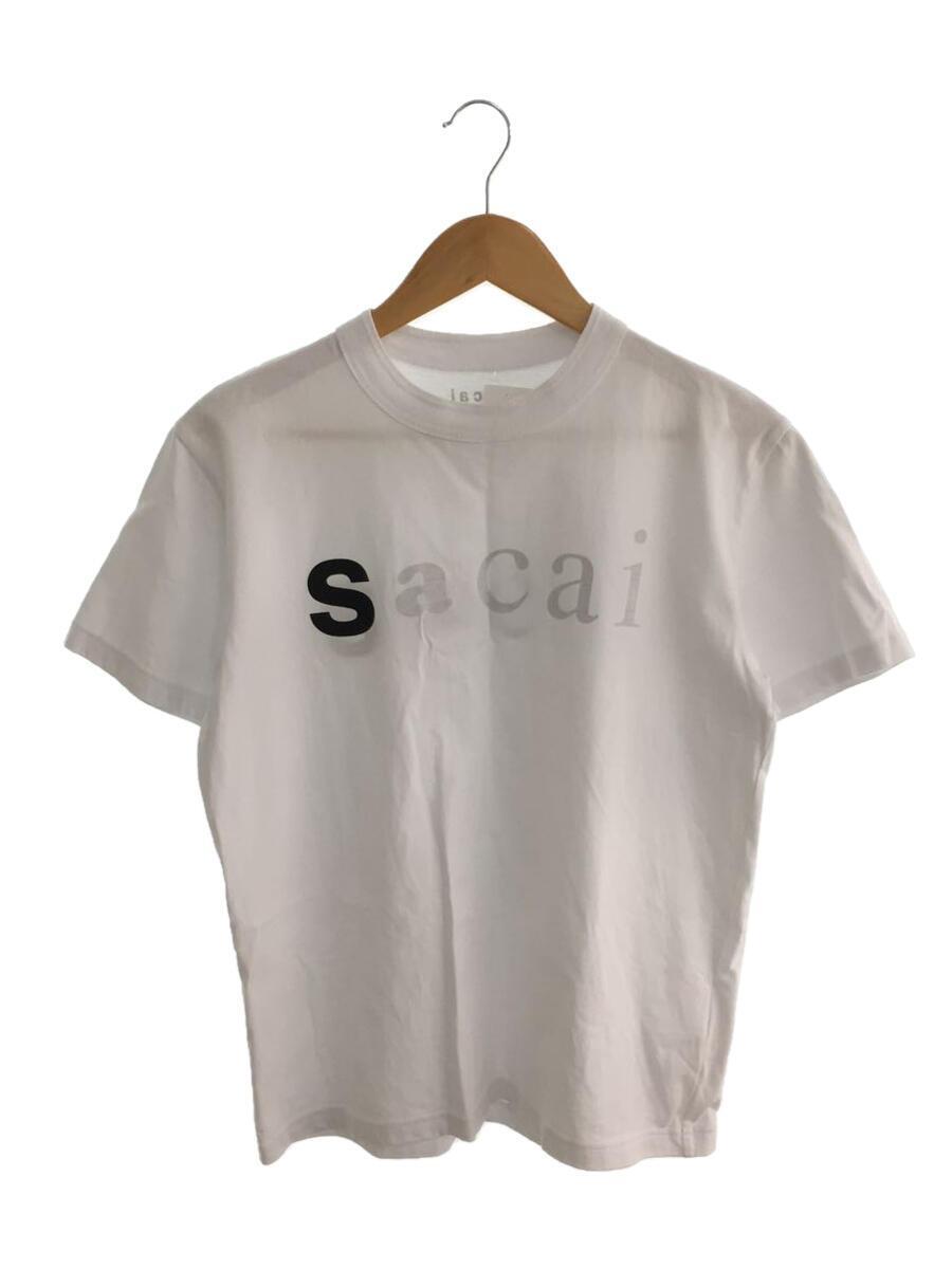 sacai◆フルロゴプリント/Tシャツ/1/コットン/WHT/22-0353S