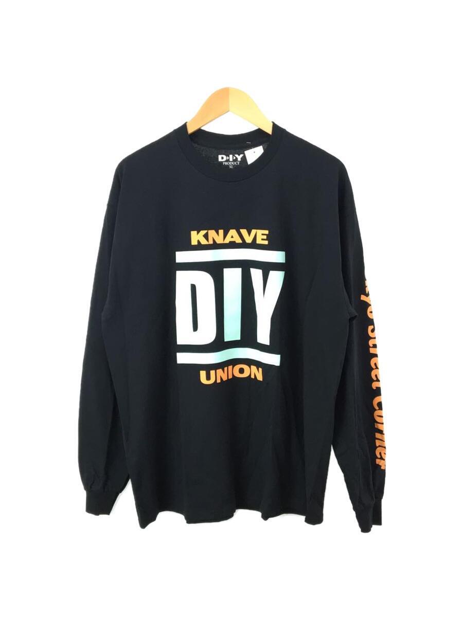 PUBLIC KNAVE UNION/長袖Tシャツ/XL/コットン/ブラック