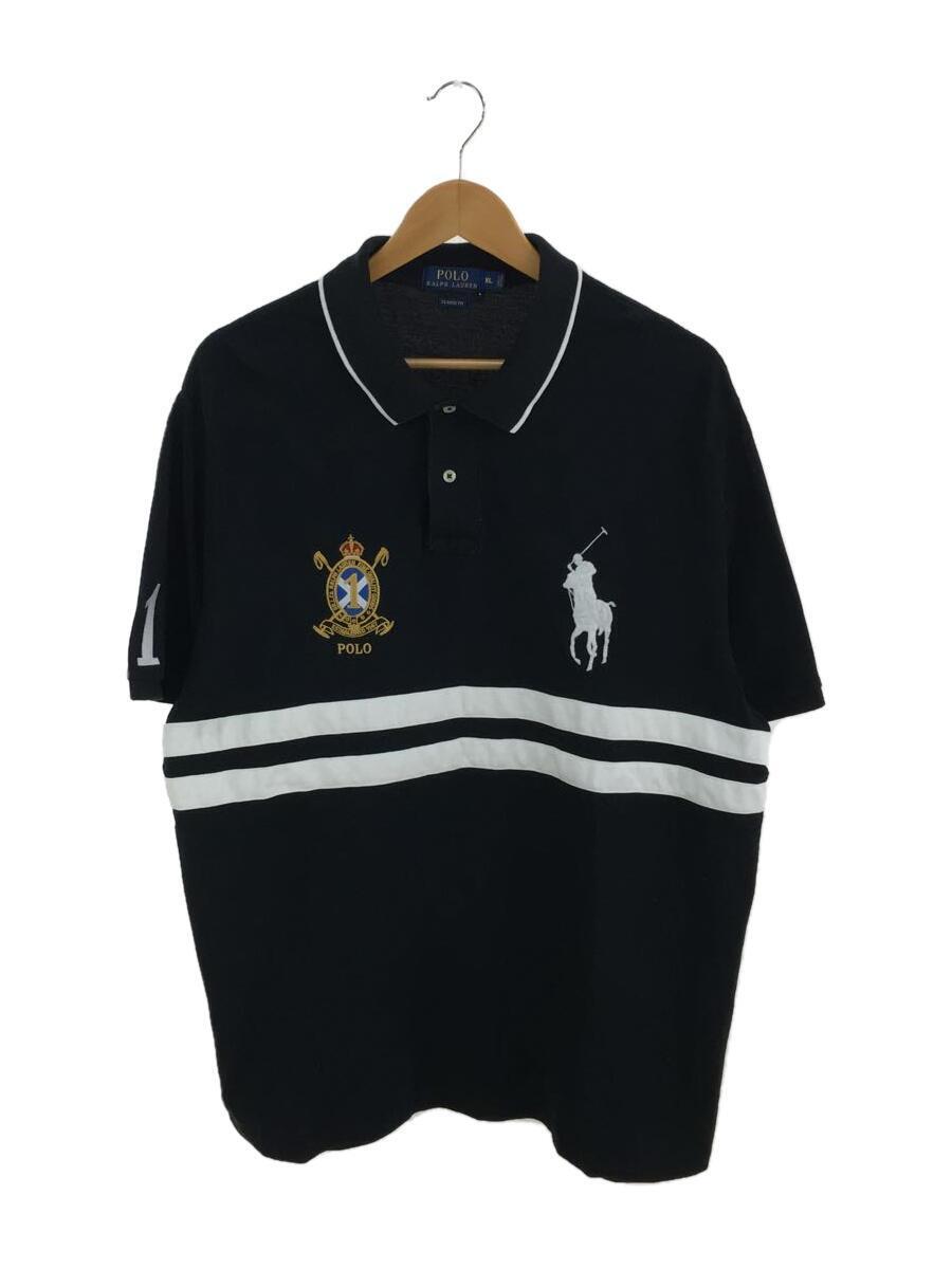 POLO RALPH LAUREN◆トップス/XL/コットン/BLK/無地_画像1