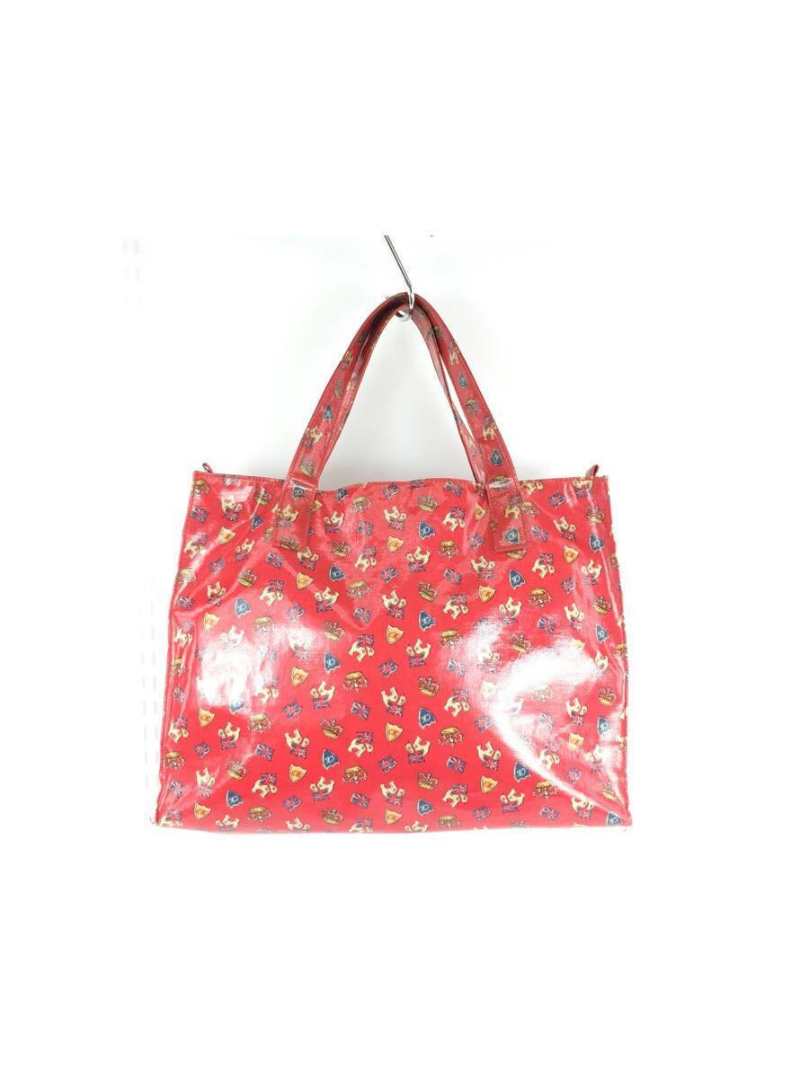 Cath Kidston◆トートバッグ/PVC/RED/総柄/1-120112-1_画像3