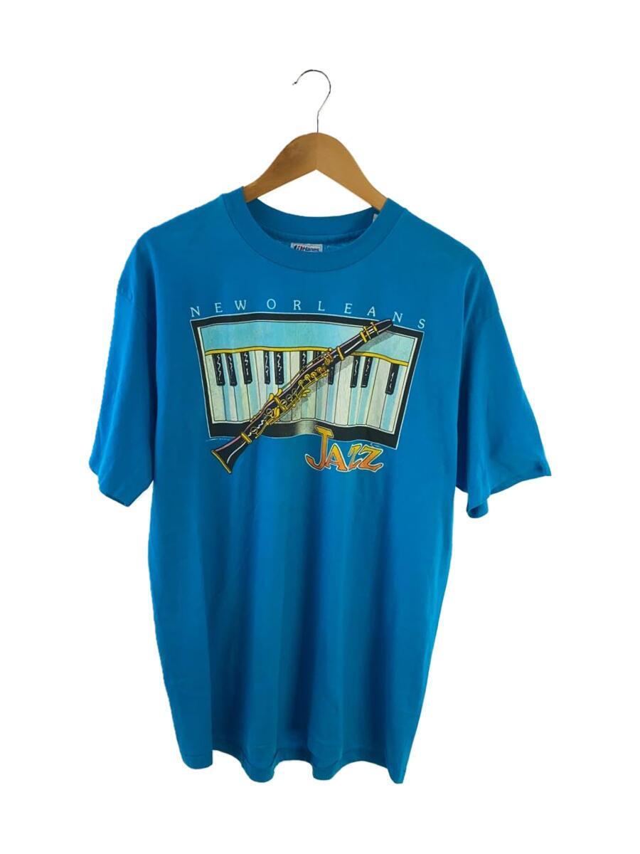 Tシャツ/XL/コットン/ブルー/90s/new orleans jazz/USA製