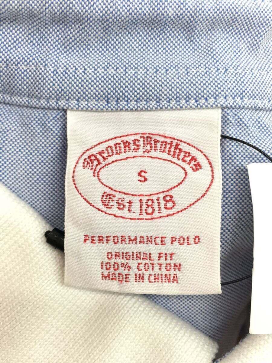 BROOKS BROTHERS◆ポロシャツ/S/コットン/WHT/ボーダー_画像3