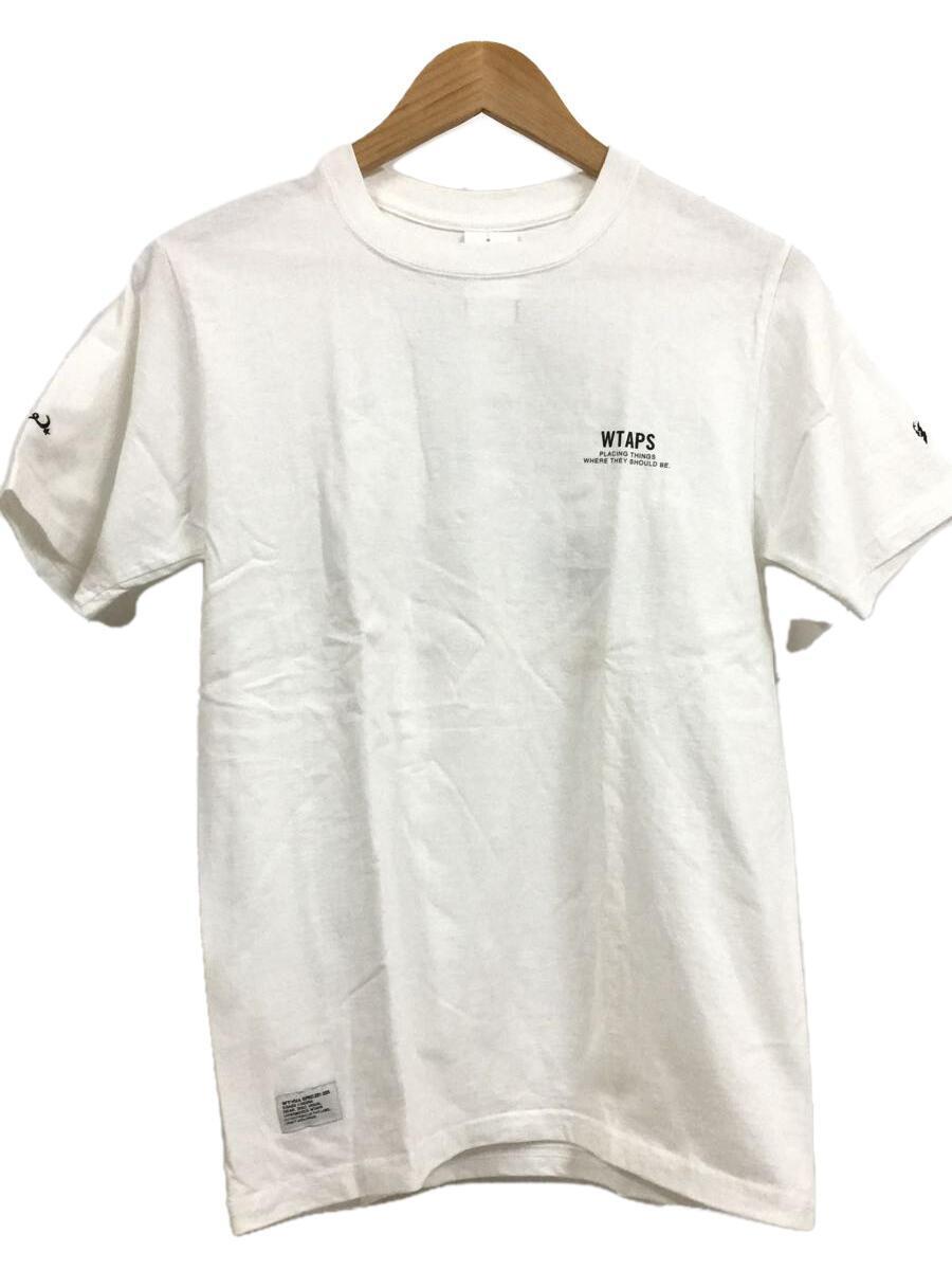 WTAPS◆Tシャツ/1/コットン/WHT/無地/汚れ有_画像1