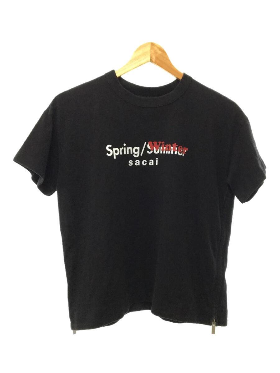 sacai◆sacai/Tシャツ/SPRING WINTER CUT SEWN/1/ブラック/19-04290