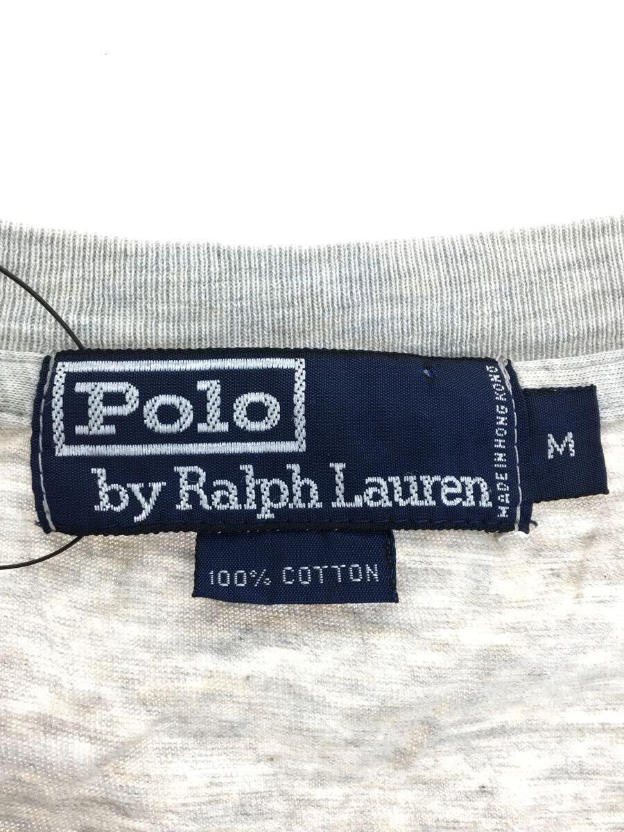 POLO RALPH LAUREN◆Tシャツ/M/コットン/GRY/無地_画像3