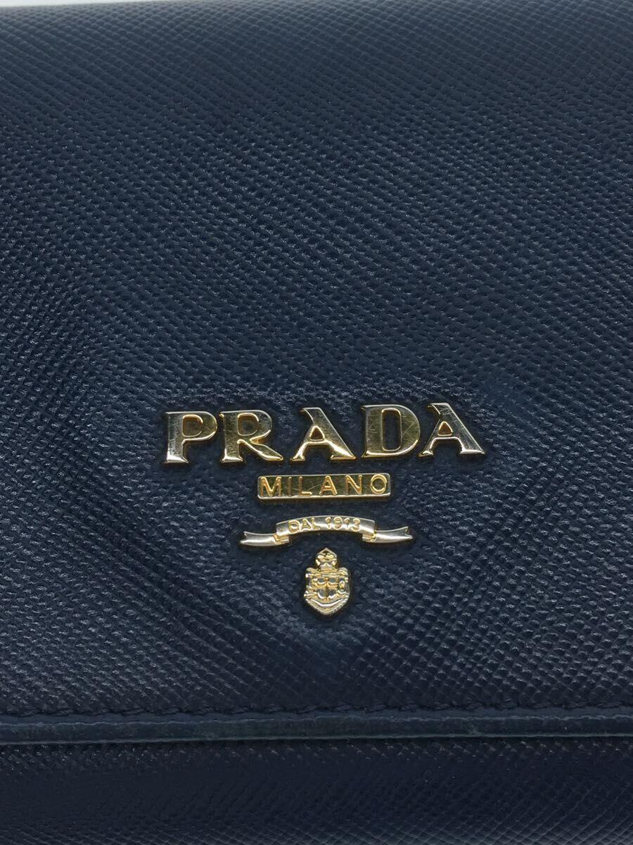 PRADA◆サフィアーノ/長財布/レザー/ネイビー/無地/レディース/1M1349_画像3