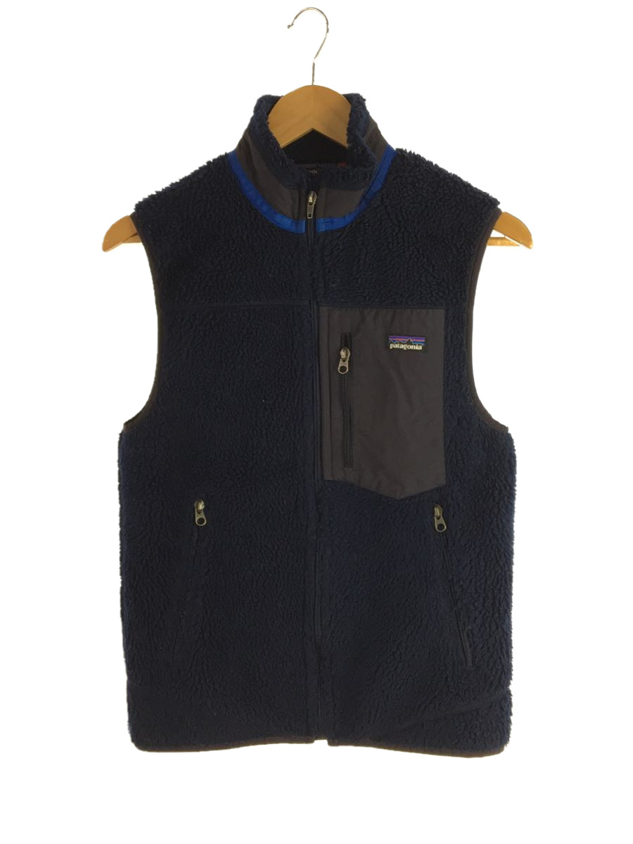 高質 patagonia◇フリースベスト/XS/ポリエステル/ネイビー/23047 XS