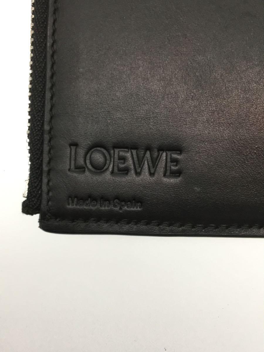 LOEWE◆リピートバーティカルウォレットシモール/3つ折り財布/黒_画像3