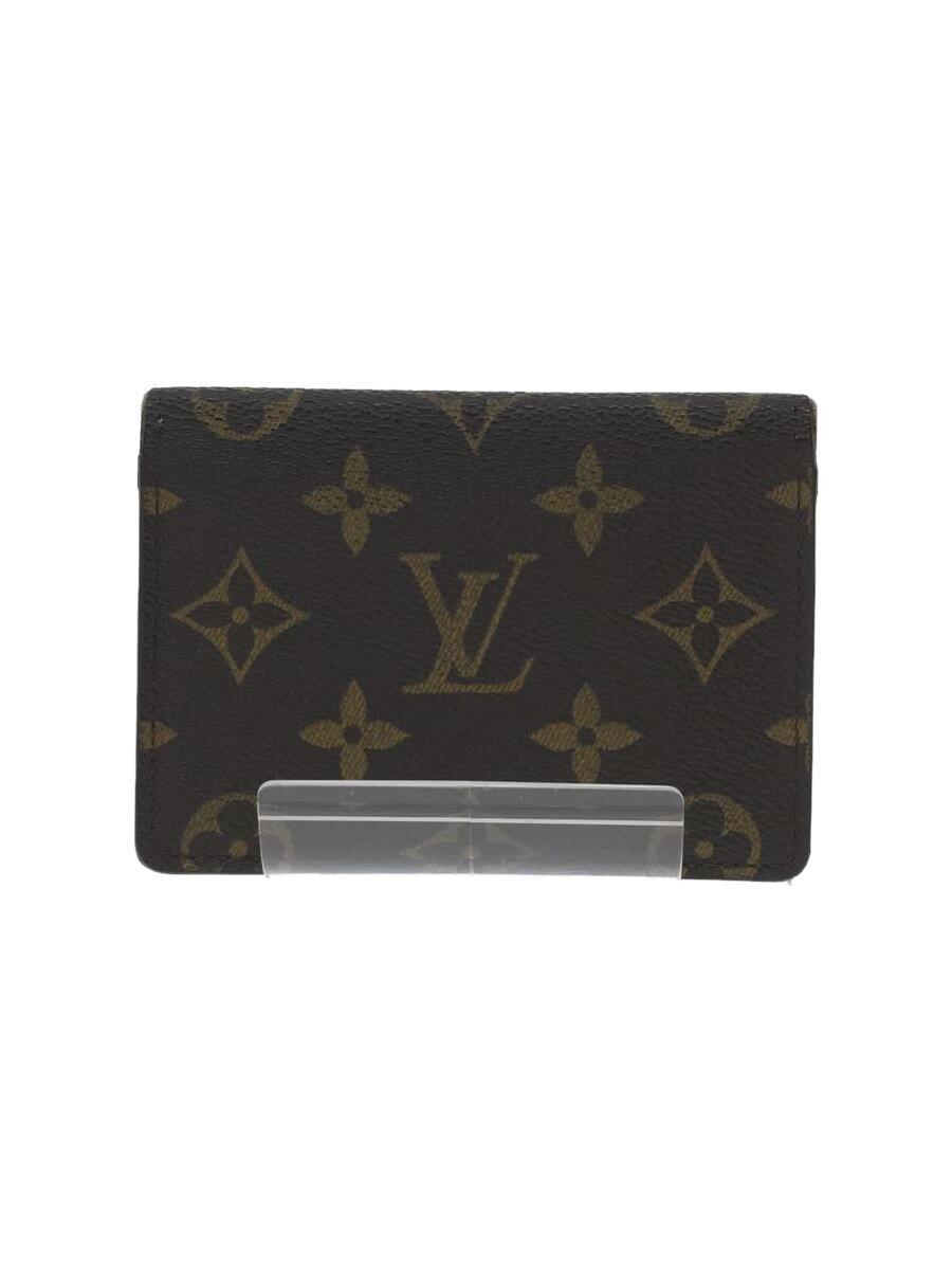 LOUIS VUITTON◆ポルト2カルトヴェルティカル_モノグラム_BRW/-/BRW/総柄/メンズ_画像1