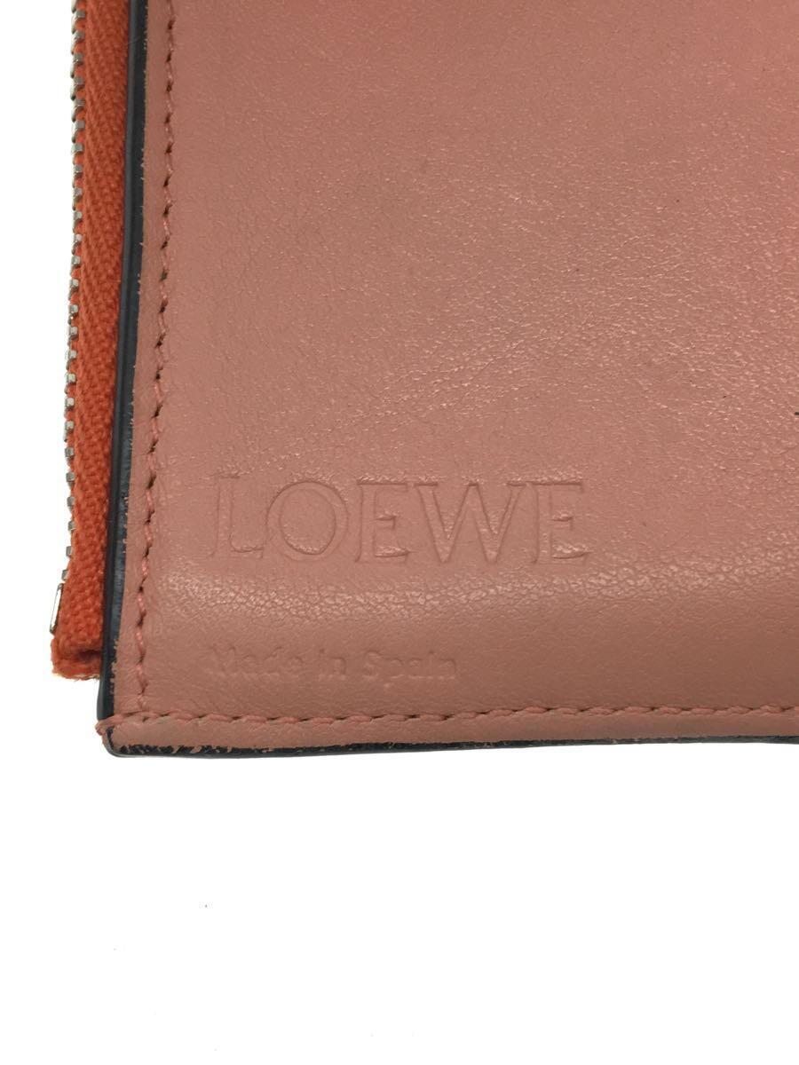 LOEWE◆3つ折り財布/レザー/オレンジ/レディース/c660s86x01