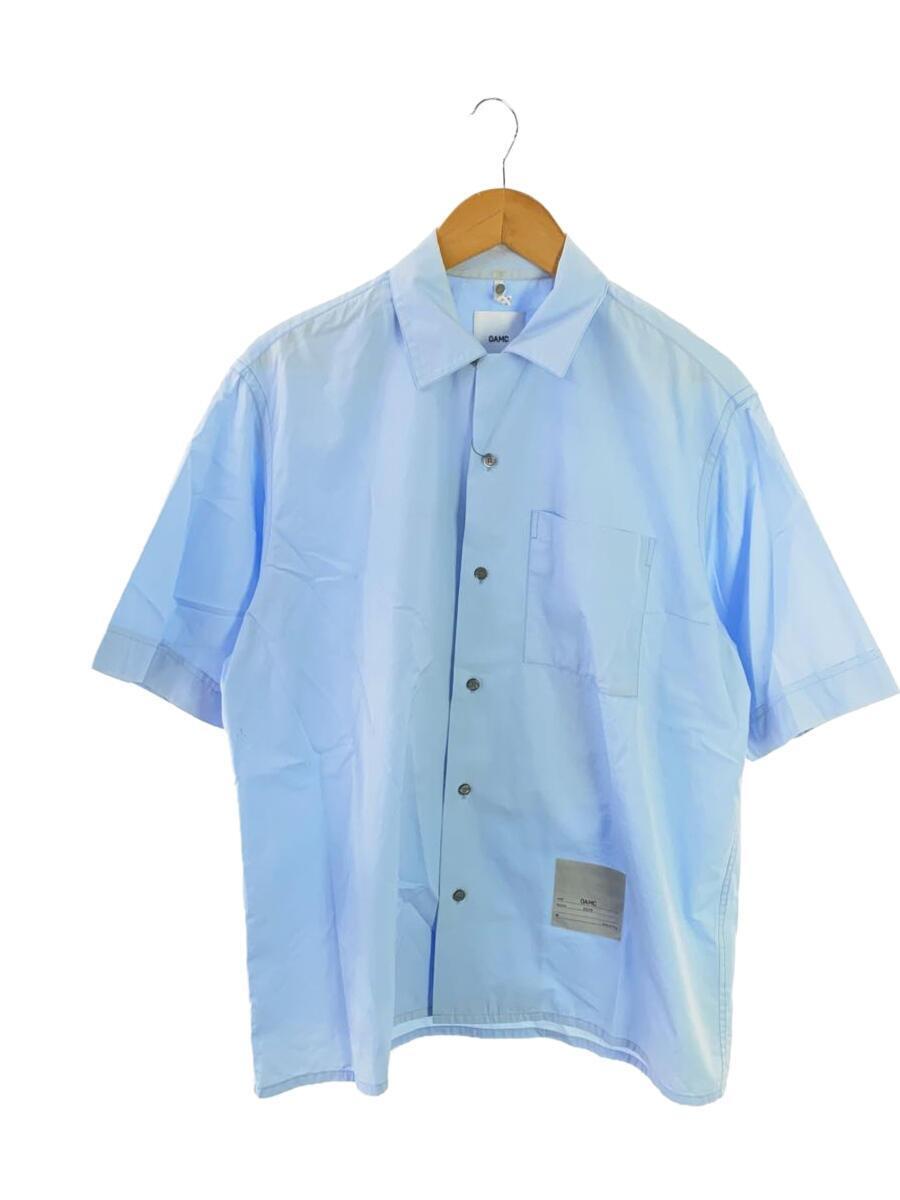 OAMC(OVER ALL MASTER CLOTH)◆20SS/バックプリント/オープンカラー半袖シャツ/S/コットン/ブルー/OAYQ600386/汚れ有