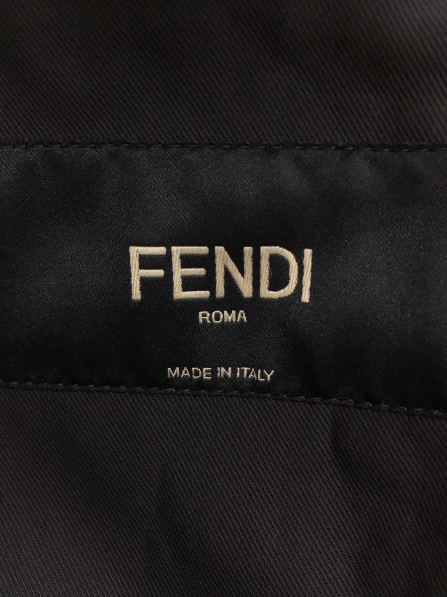 FENDI◆バックバスクジップアップジャケット/テーラードジャケット/44/コットン/ブラック/色褪せ_画像3