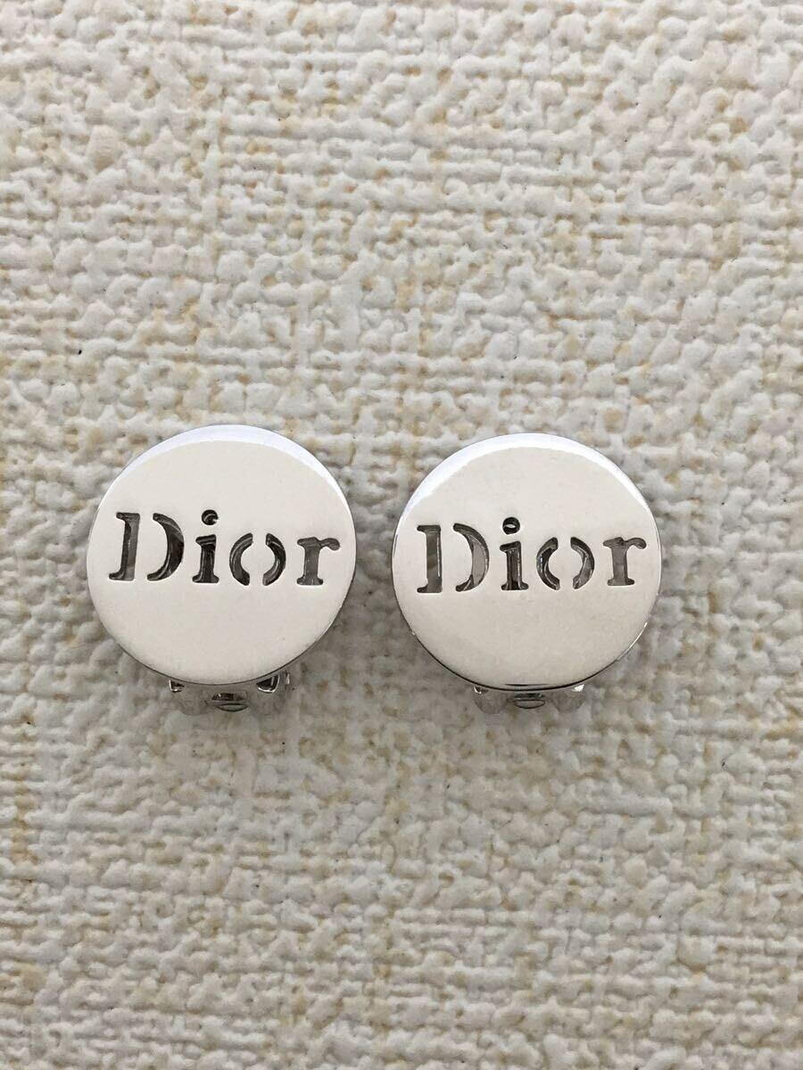 楽天最安値に挑戦】 Christian Dior◇ロゴプレートイヤリング/SLV