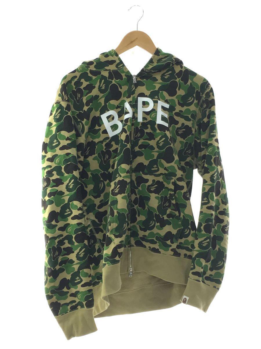 公式 A BATHING APE◇ジップパーカー/L/コットン/KHK/カモフラ