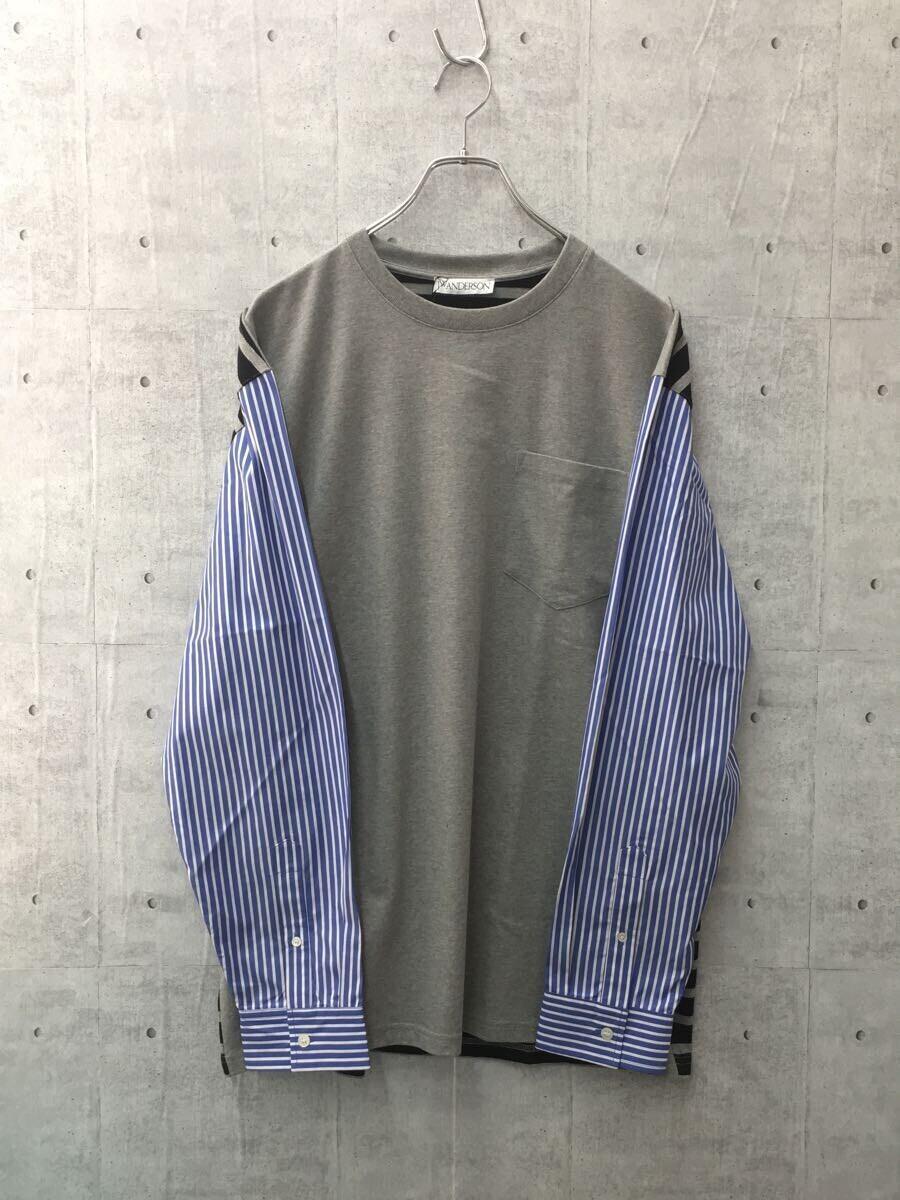 JW ANDERSON(J.W.ANDERSON)◆Tailored-Sleeve/タグ付/長袖Tシャツ/XL/コットン/GRY/596-30040002
