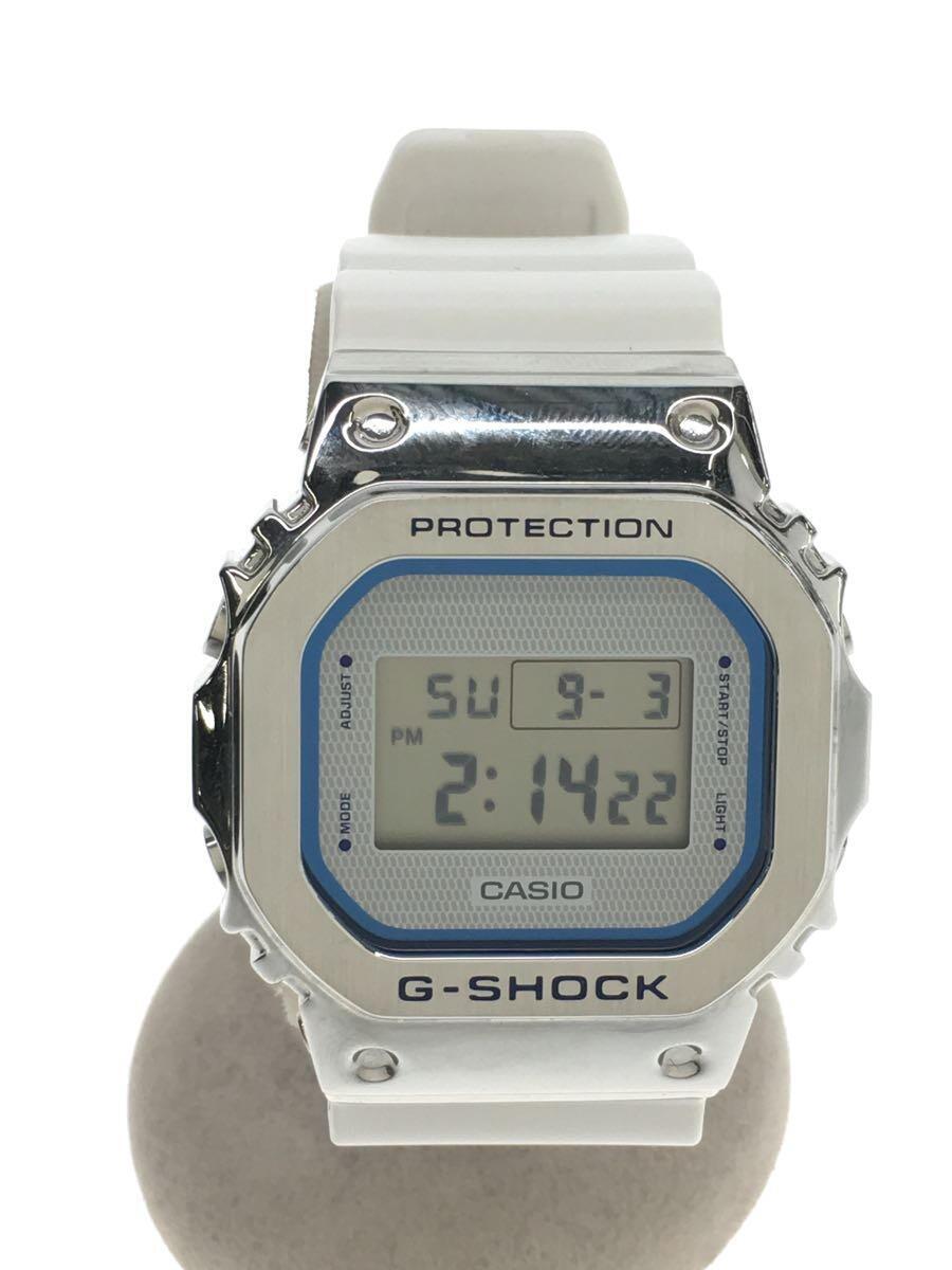輝く高品質な CASIO◇クォーツ腕時計_G-SHOCK/アナログ/ラバー/SLV/WHT/SS その他