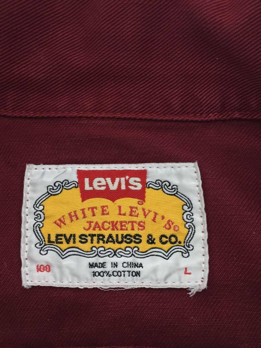 Levi’s◆ジャケット/L/コットン/RED/無地/90s/WHITE LEVIS/後染め_画像3
