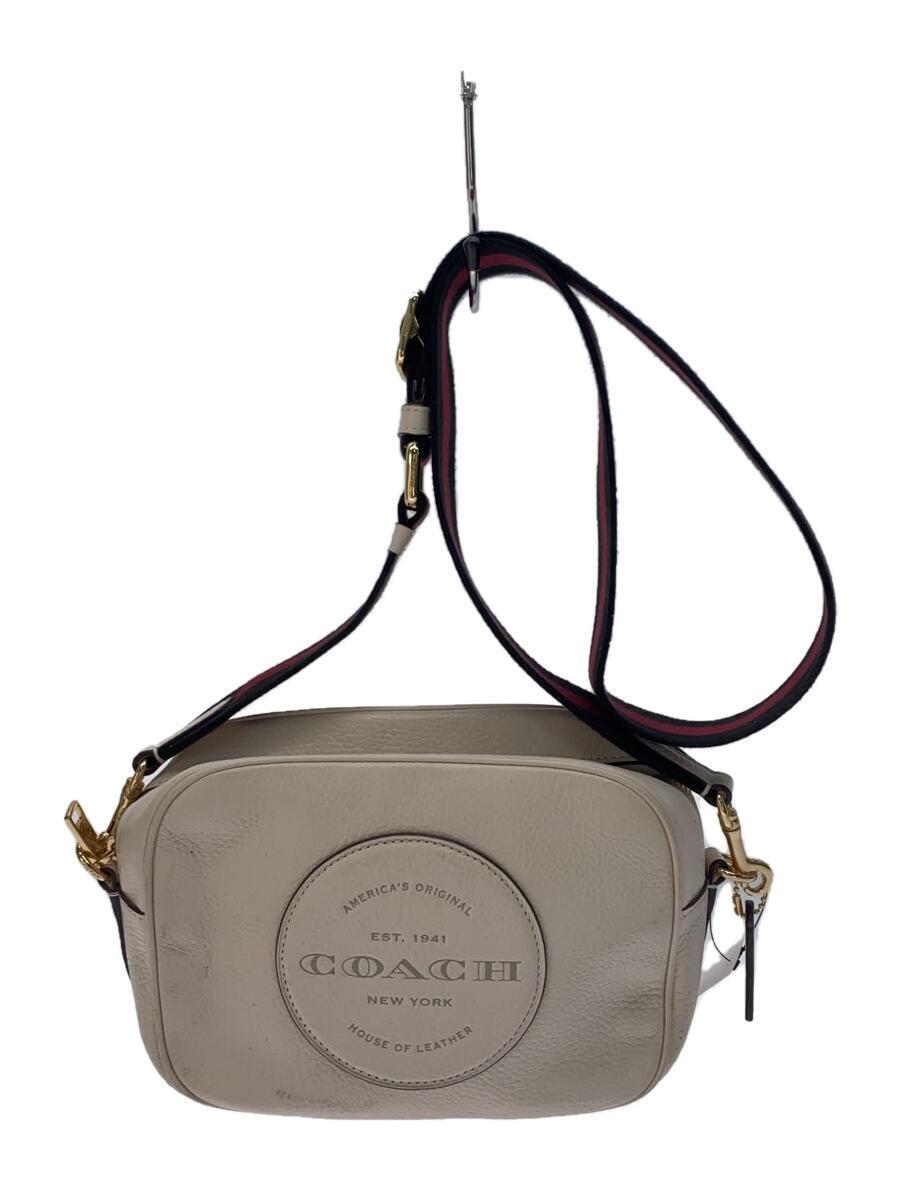 COACH◆DEMPSEY CAMERA BAG ショルダーバッグ/レザー/ベージュ/無地/C2828