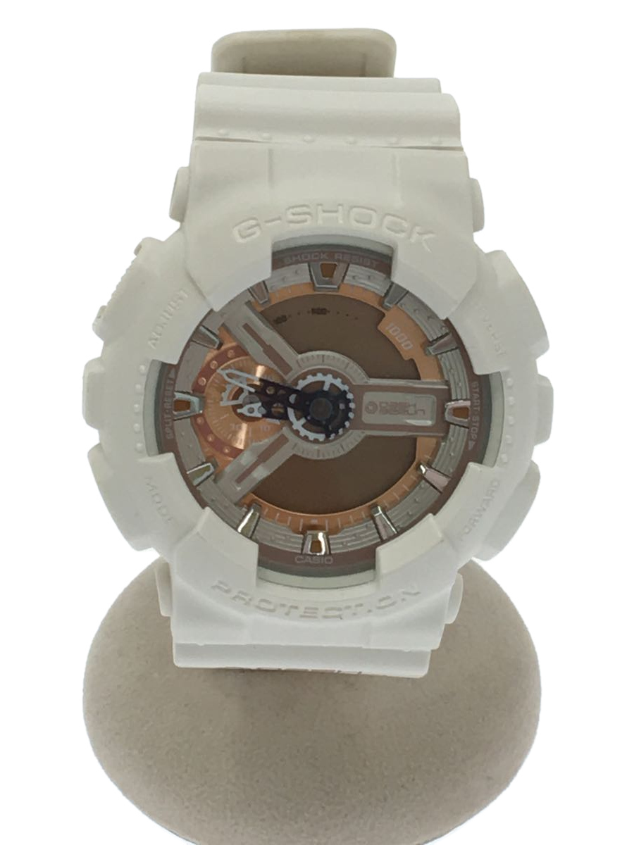CASIO◆クォーツ腕時計・G-SHOCK/デジアナ/ゴールド/ホワイト/ジーショック/GA-110DB-7AJR