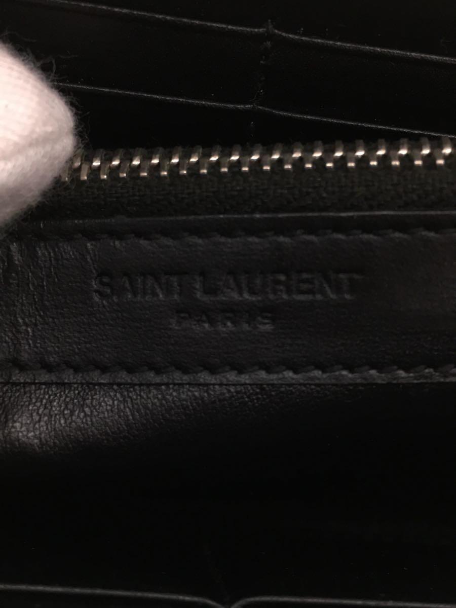 SAINT LAURENT◆長財布/レザー/BLK/無地/メンズ_画像3