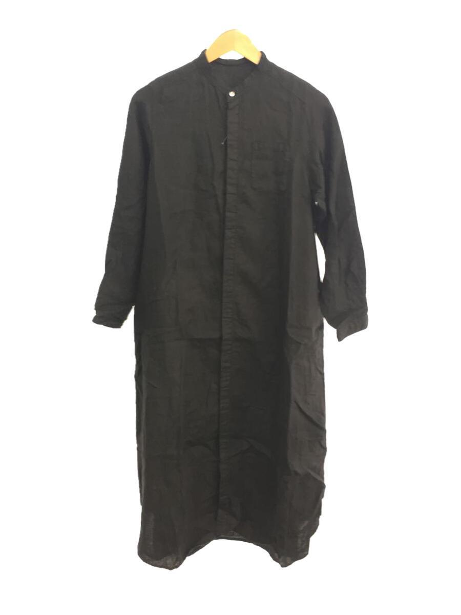 nest Robe◆18SS/リネンバンドカラーシャツワンピース/-/リネン/BLK/01181-1096