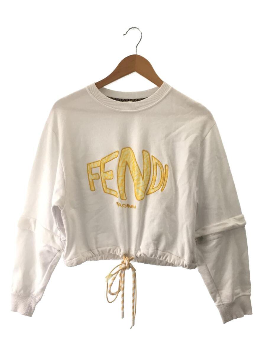 FENDI* fish I black p jersey sweat /S/ cotton /WHT/ plain /fs7461 ag7c