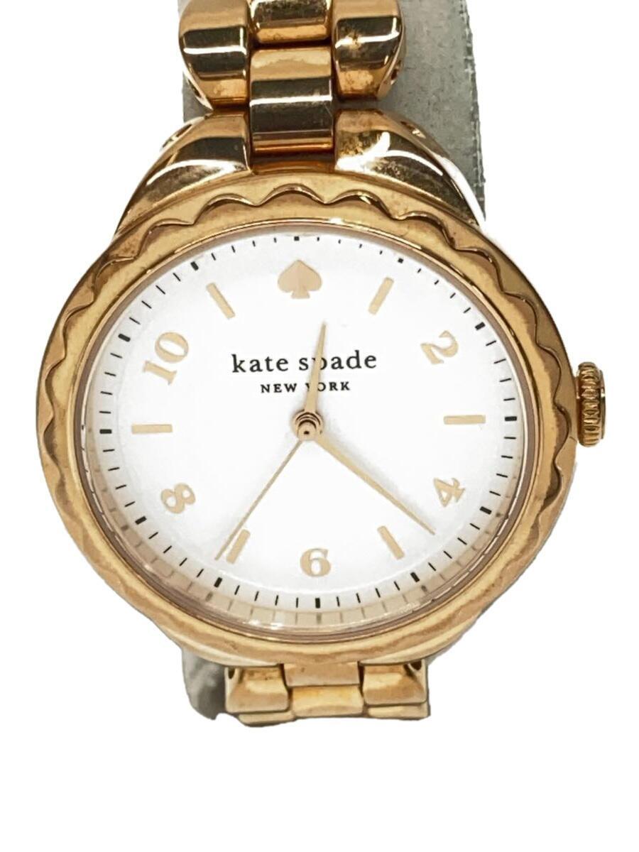 kate spade new york◇クォーツ腕時計/アナログ/WHT/GLD/KSW1738-