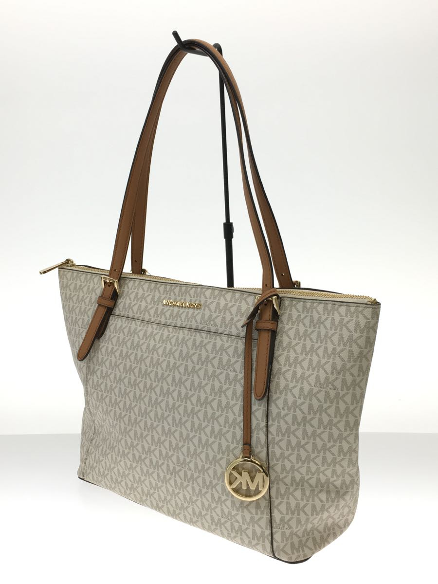 MICHAEL KORS◆フルトンシグネチャー/トートバッグ/-/WHT/総柄/DI-1902_画像2