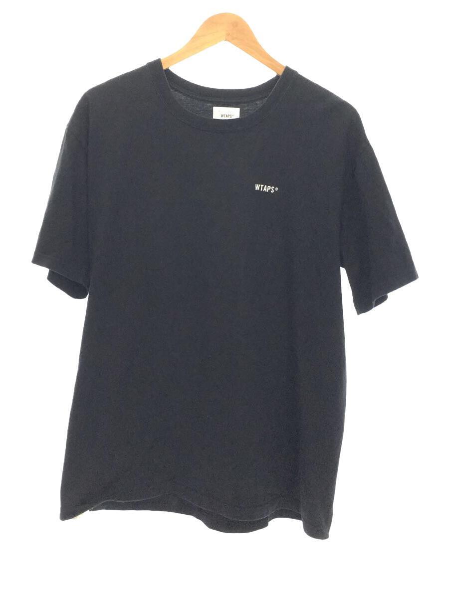 WTAPS◆19AW/40PCT UPARMPRED TEE/使用感有/Tシャツ/3/コットン/BLK_画像1