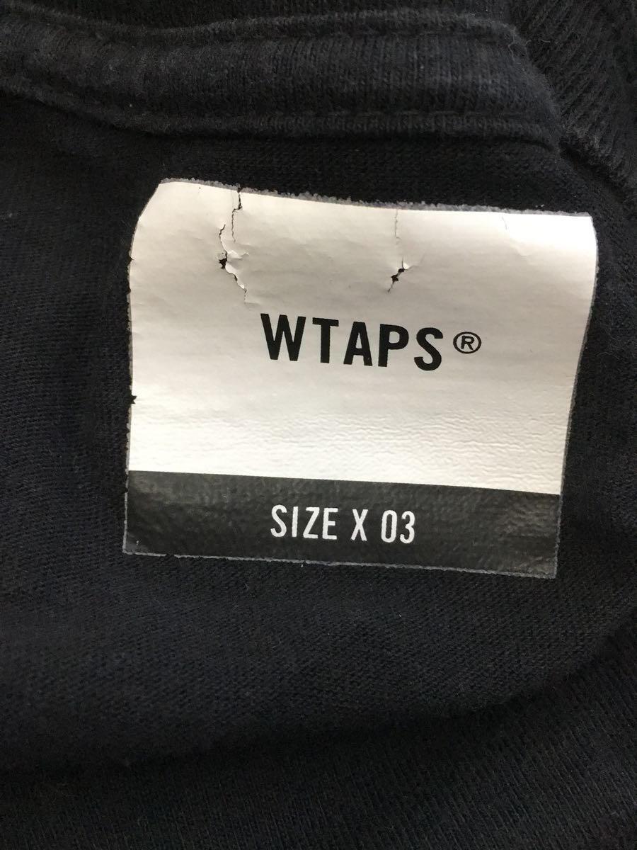 WTAPS◆19AW/40PCT UPARMPRED TEE/使用感有/Tシャツ/3/コットン/BLK_画像4