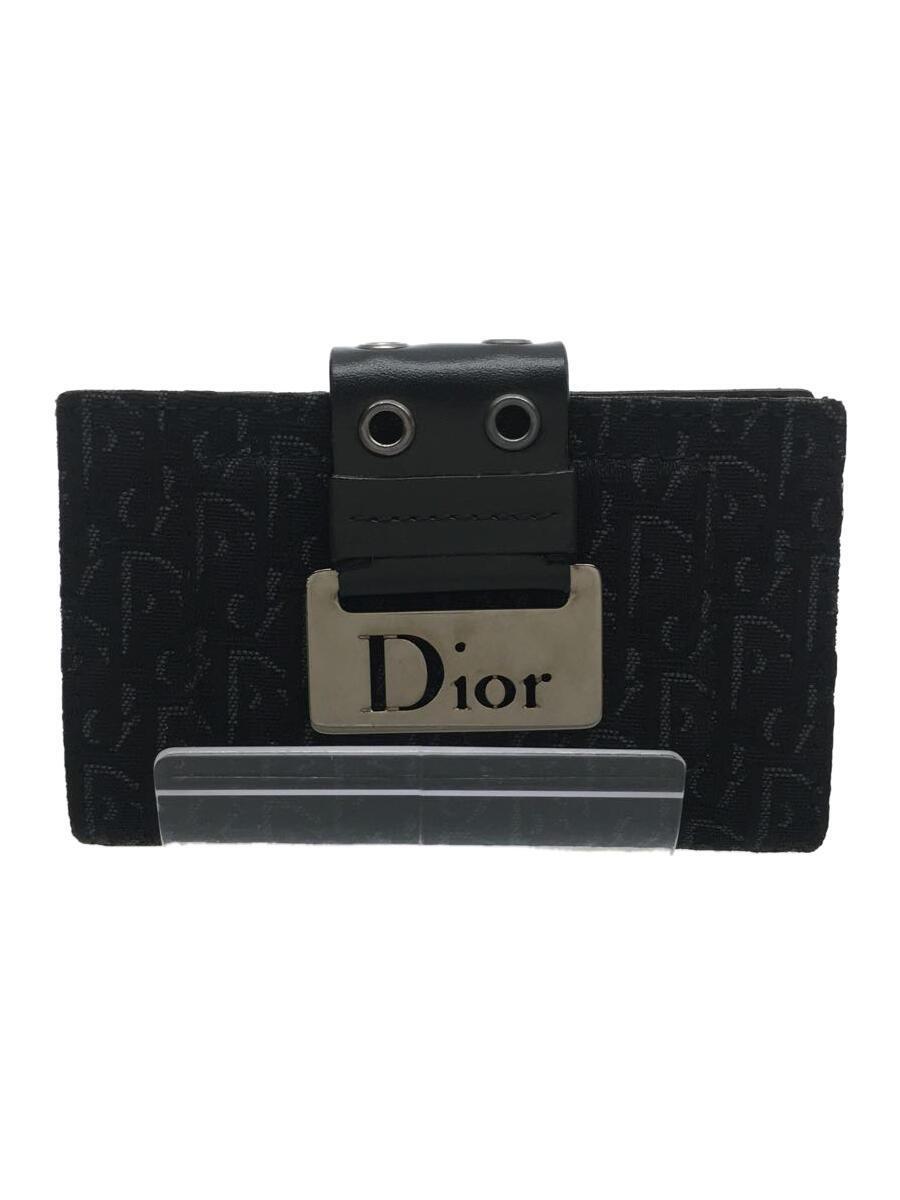 Christian Dior◆6連トロッター/キーケース/キャンバス/BLK/総柄/レディース