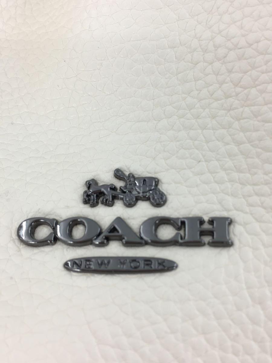 COACH◆トートバッグ/レザー/WHT/無地/21348_画像5