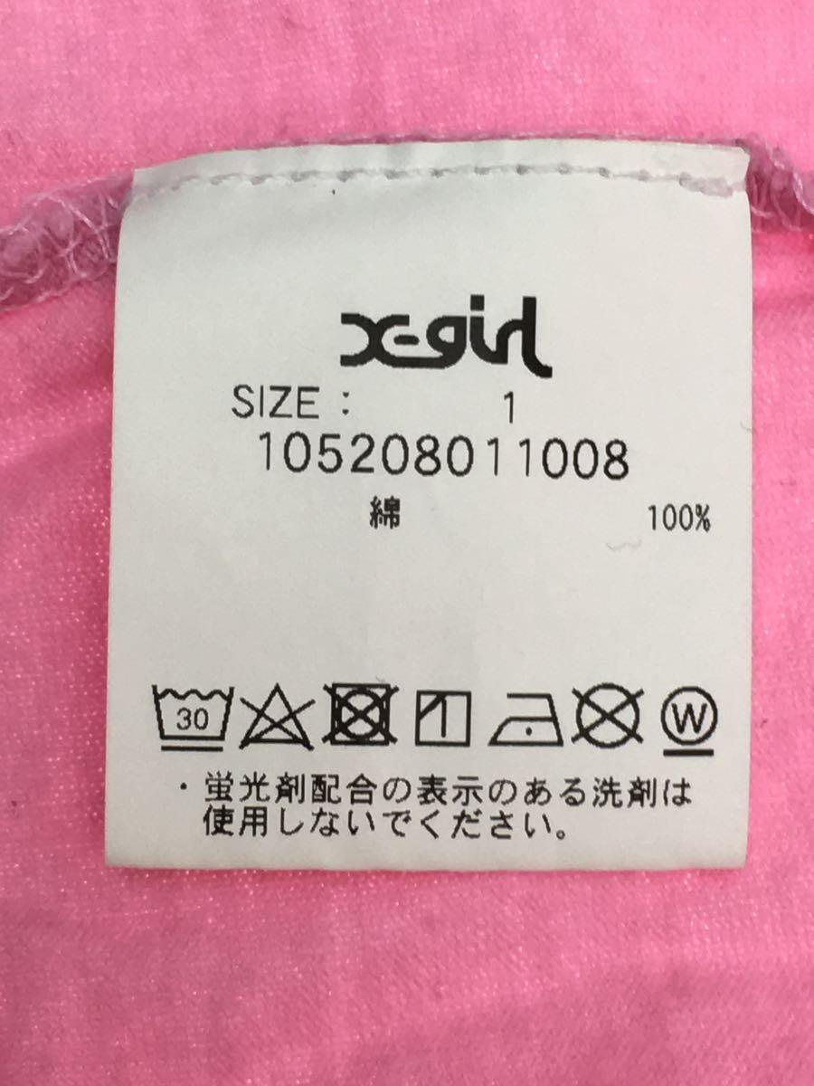 X-girl◆Tシャツ/1/コットン/PNK/無地_画像4