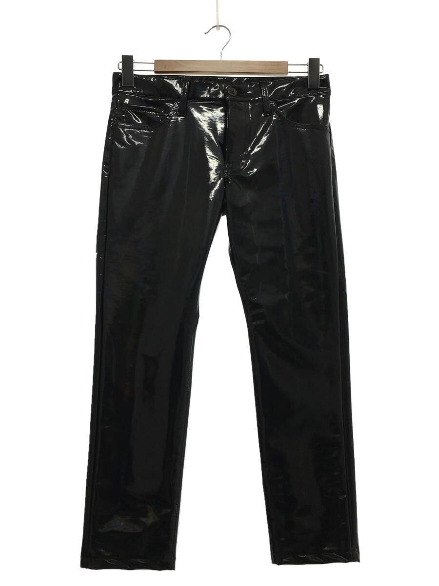 JUNYA WATANABE COMME des GARCONS◆PATENT EFFECT SLIM FIT TROUSERS/ボトム/S/ポリエステル/ブラック