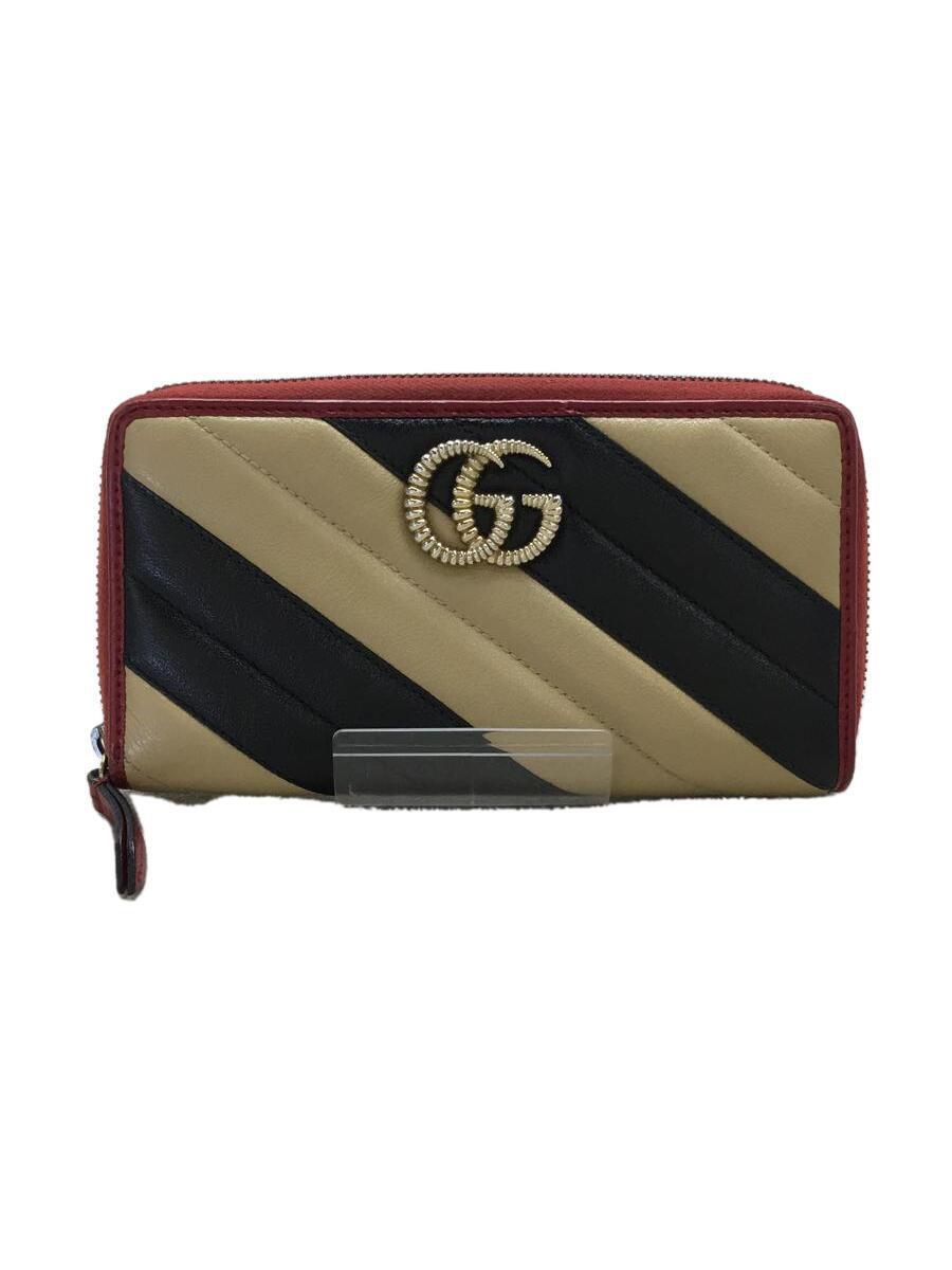 GUCCI◆長財布/レザー/マルチカラー/ストライプ/レディース/573810